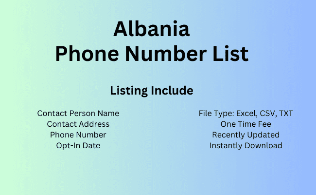 Albania phone number list