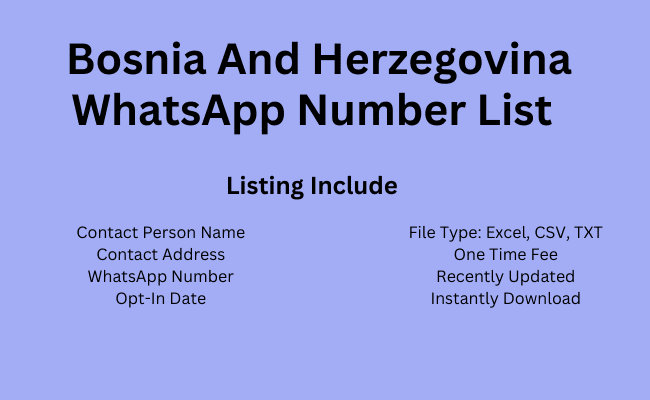 Bosnia And Herzegovina whatsapp number list