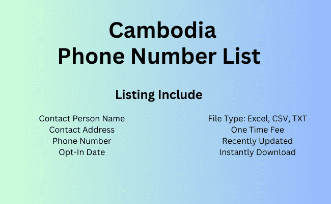 Cambodia phone number list