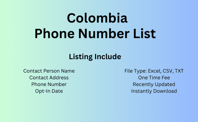 Colombia phone number list