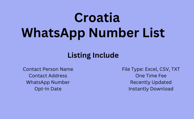 Croatia whatsapp number list