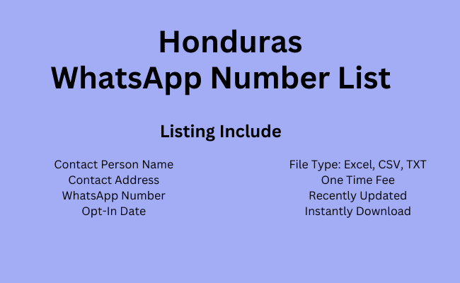 Honduras whatsapp number list