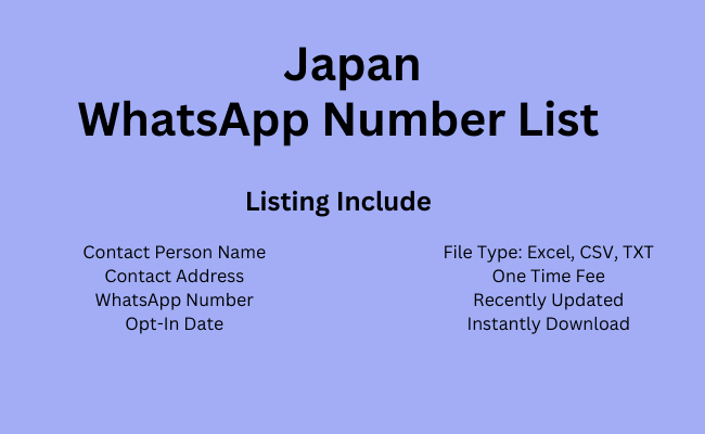 Japan whatsapp number list