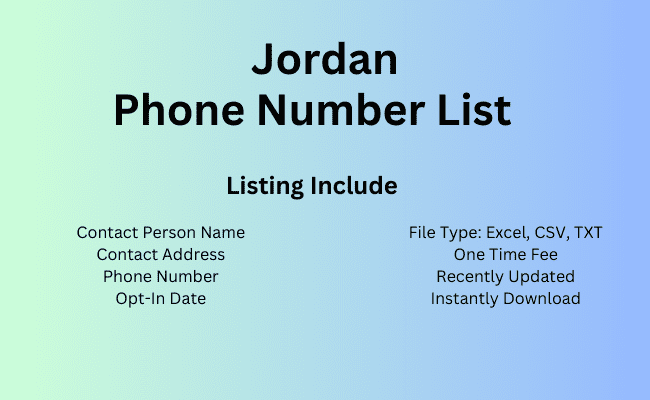 Jordan phone number list