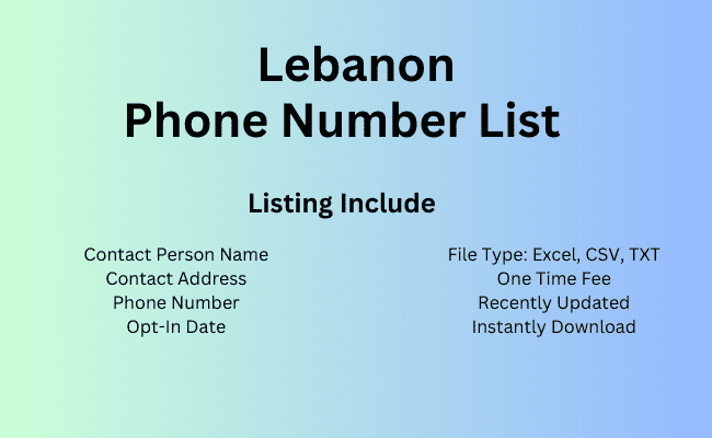 Lebanon phone number list