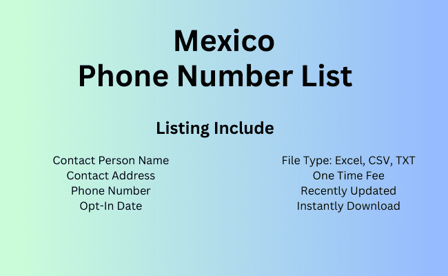 Mexico phone number list