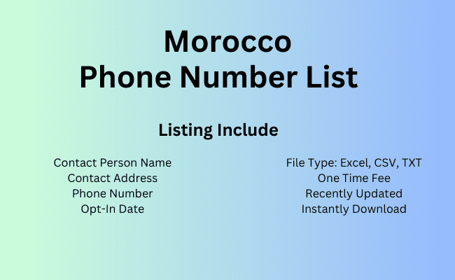 Morocco phone number list