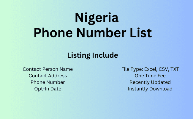 Nigeria phone number list