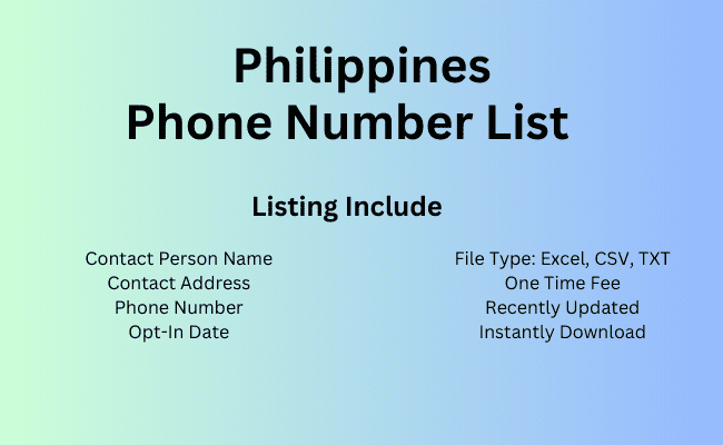 Philippines phone number list