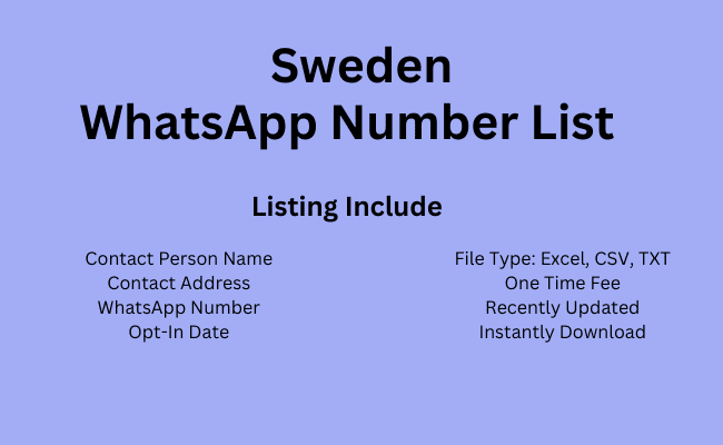 Sweden whatsapp number list