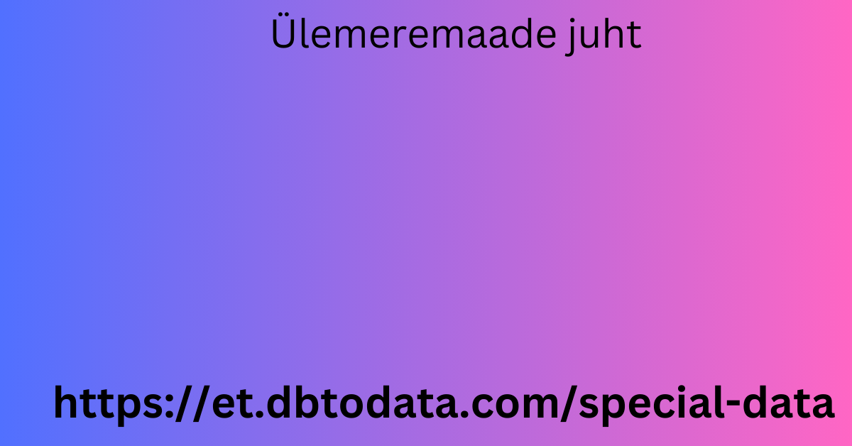 Ülemeremaade juht