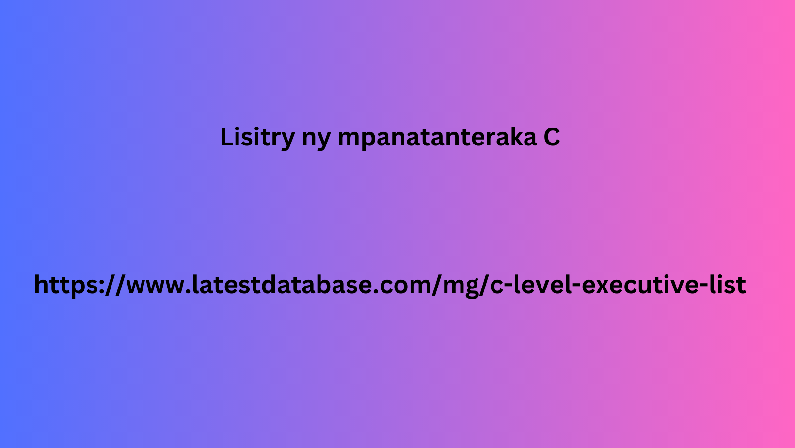 Lisitry ny mpanatanteraka C 