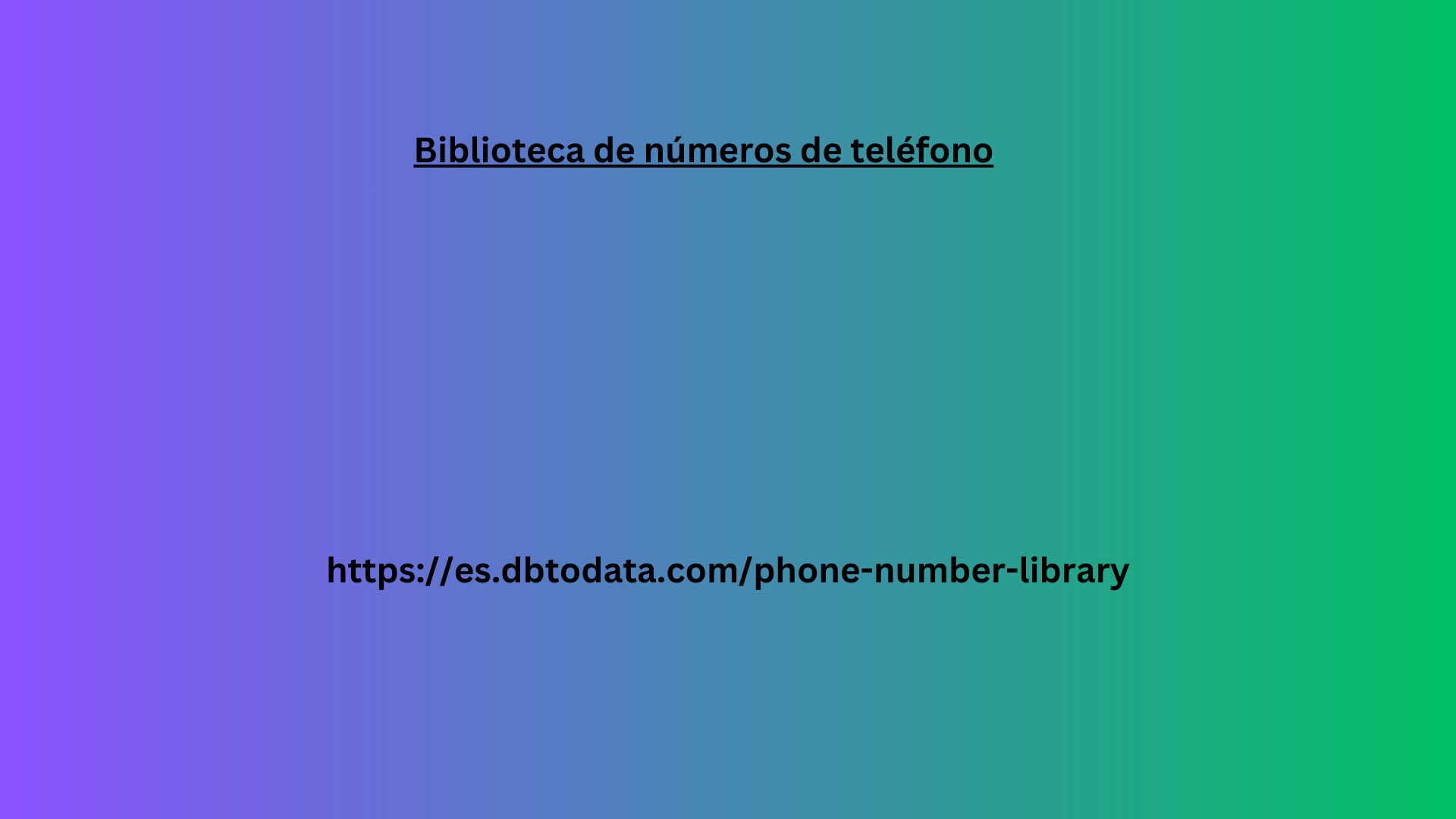 Biblioteca de números de teléfono